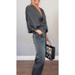 💃Ensemble 2 pièces élégant pour femme, haut à col en V et pantalon en coton mercerisé