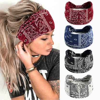 🥰2pcs Bandeau large à motif cachemire bohème