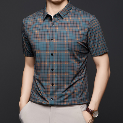Chemise à carreaux décontractée à manches courtes pour hommes (50 % de réduction)