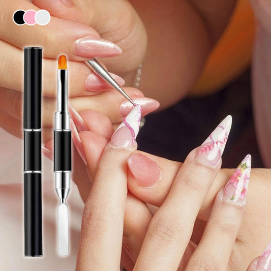 Pinceau à double pointe pour nail art avec spatule