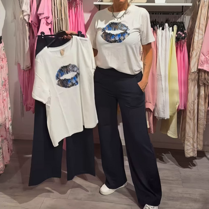 ⏳Vente 58% de réduction⏰Ensemble 2 pièces haut et pantalon imprimés pour femme(ensemble 2 pièces)