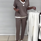 💜PROMOTION DU DERNIER JOUR - 59% DE RÉDUCTION💜Ensemble pantalon et top décontracté à col en V pour femmes
