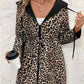 ✨Nouveaux styles✨Manteau à capuche imprimé léopard double face