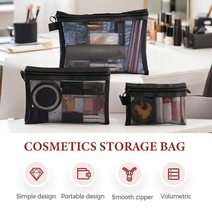 Trousse de Rangement pour Cosmétiques en Maille Portable