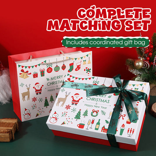 Boîte cadeau de Noël avec couvercle et ruban