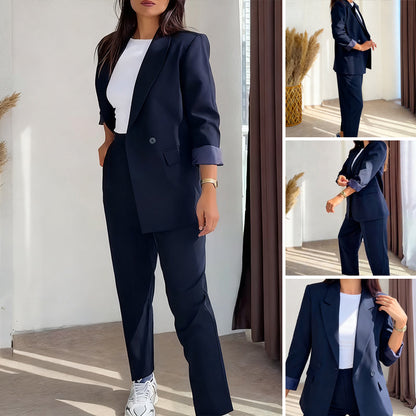 ⏳55 % de réduction pour une durée limitée⏰ Ensemble 2 pièces classique pour femme comprenant un blazer et un pantalon🧥👖