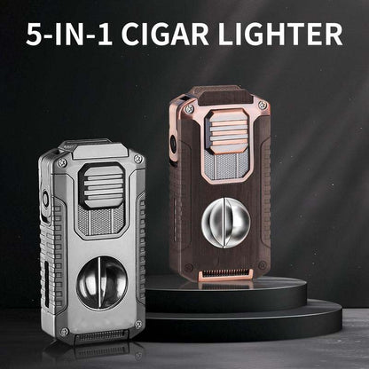 🔥 NEW HOT SALE 🔥Briquet torche rechargeable 5 en 1 avec coupe-cigare