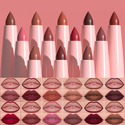 🔥Offres exceptionnelles – Coffret de 12 rouges à lèvres mats et crayons à lèvres (étui en bois)