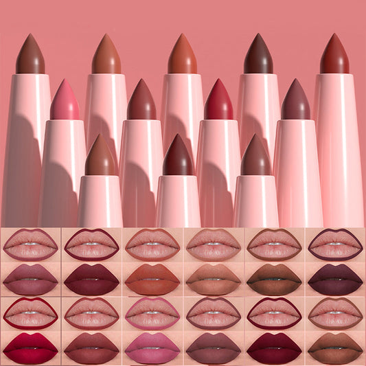 🔥Offres exceptionnelles – Coffret de 12 rouges à lèvres mats et crayons à lèvres (étui en bois)