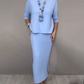 ⏳Spécial à durée limitée⏰Ensemble 2 pièces élégant composé d'un pull en maille et d'une jupe midi👚👗