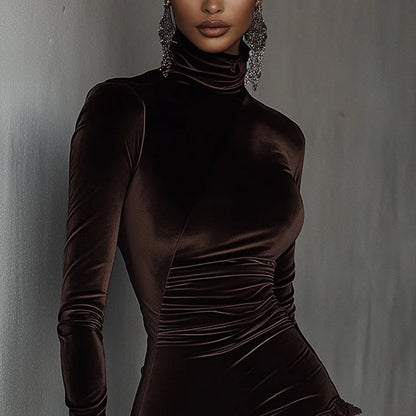 Robe élégante asymétrique à bordure en dentelle pour femme ✈️ Livraison gratuite