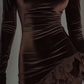Robe élégante asymétrique à bordure en dentelle pour femme ✈️ Livraison gratuite