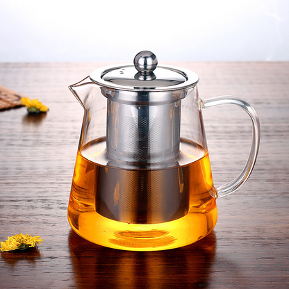Vente directe d'usine🚛Théière en verre avec infuseur amovible en acier inoxydable