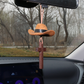🤠 49 % DE RÉDUCTION MAINTENANT ! ✨ Chapeau de cow-boy et breloque en forme de croix pour voiture – Décoration religieuse pour voiture, métal durable et facile à clipser 🚗⛪