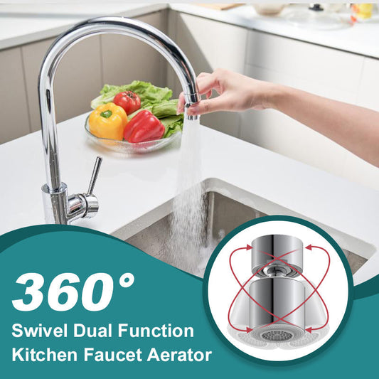 🚰Robinet pivotant 360° 2 en 1 avec aérateur✨Double jet, filtration quadruple & cuivre anti-corrosion pour une cuisine plus intelligente et durable🌱💧