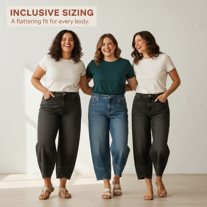 🔥2026 Hot Sale 🔥Jean décontracté à jambes larges et croisées pour femme, idéal en toutes saisons