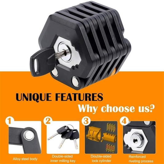 🔥 Meilleure vente | Antivol pliable pour motos et vélos • Antivol et robuste 💪 Antirouille