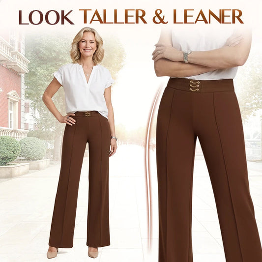 🌸Pantalon décontracté à jambes larges et extensibles pour femmes grandes tailles✨Fluide, Tissu Léger & Parfait Pour Un Look Élégant Au Quotidien