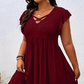 👗56% de réduction💞 Robe femme col V à volants – Élégante, cintrée & polyvalente – Parfaite pour le bureau, les brunchs ou les rendez-vous romantiques – chic et féminine 🌸