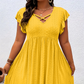 👗56% de réduction💞 Robe femme col V à volants – Élégante, cintrée & polyvalente – Parfaite pour le bureau, les brunchs ou les rendez-vous romantiques – chic et féminine 🌸