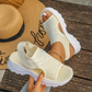 ⏳Promotion de dernière minute🔥🔥Sandales en maille respirante pour femme, avec semelles épaisses et soutien de la voûte plantaire