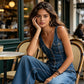👖 OFFRE LIMITÉE : 55 % DE RÉDUCTION ! 💥 Combinaison en jean pour femme – Fermeture boutonnée, jambes larges ✨