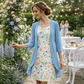 🏆Offre spéciale à durée limitée🔥Élégant ensemble 2 pièces composé d'une robe en mousseline et d'un cardigan pour femme🌸L'imprimé parfait🌸