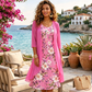 🏆Offre spéciale à durée limitée🔥Élégant ensemble 2 pièces composé d'une robe en mousseline et d'un cardigan pour femme🌸L'imprimé parfait🌸