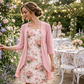 🏆Offre spéciale à durée limitée🔥Élégant ensemble 2 pièces composé d'une robe en mousseline et d'un cardigan pour femme🌸L'imprimé parfait🌸