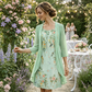 🏆Offre spéciale à durée limitée🔥Élégant ensemble 2 pièces composé d'une robe en mousseline et d'un cardigan pour femme🌸L'imprimé parfait🌸