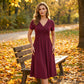 🌟 Offre à durée limitée 💃Robe plissée croisée à col en V pour femme