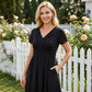 🌟 Offre à durée limitée 💃Robe plissée croisée à col en V pour femme