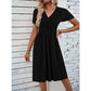 🌟 Offre à durée limitée 💃Robe plissée croisée à col en V pour femme
