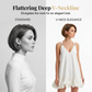 👗 Élégante robe d'été à col en V ✨ Robe de villégiature légère avec ourlet bouffant et bretelles réglables