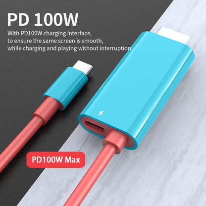 🎮 Réductions du dernier jour🔥 Câble Adaptateur USB-C vers HDMI – 2M – Charge PD 100W & Plug-and-Play for Nintendo Switch