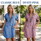 ⌛Offre à durée limitée⏰ - Robe en jean ample à col et fermeture éclair pour femme, avec poches