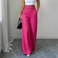 ⌛Offre à durée limitée🛍️Pantalon pour femmes à taille haute, très extensible et à jambes larges, avec passepoil de couleur contrastante