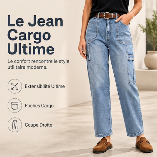 👖 Nouveauté ✨ Jean décontracté stretch multipoches de haute qualité pour femme