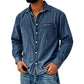 💙 Style Denim Intemporel | Chemise Homme Délavée Coupe Décontractée