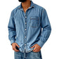 💙 Style Denim Intemporel | Chemise Homme Délavée Coupe Décontractée
