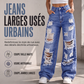 💙 Denim Audacieux | Jean Femme Large Déchiré à Taille Haute