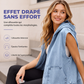 💙 Le Denim Autrement | Gilet Femme Oversize à Capuche⚡ Livraison gratuite
