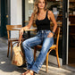 ✨ Offre Privilège · -54 % | Jean Stretch Femme à Ourlets Boutonnés