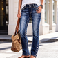 ✨ Offre Privilège · -54 % | Jean Stretch Femme à Ourlets Boutonnés