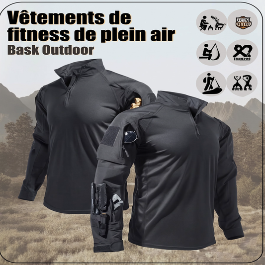 🏕️ Conçu pour Bouger | Haut Outdoor Homme Multi-Poches & Respirant