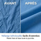 Haut à col en V et ourlet à volants pour femme – Coupe taille haute, léger et respirant, manches trois-quarts – Taille fluide et tombante, respirant et romantique