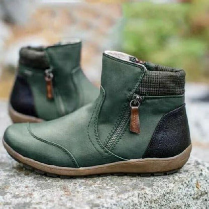 Bottes de soutien à la cheville imperméables à fermeture éclair pour femmes