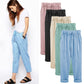 🔥New Arrival Hot Sale 🔥 Women's Solid Color Elastic Waist Loose Nine-Point Pants