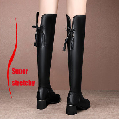 🔥Série automne et hiver Vente chaude🔥 Bottes en cuir extensible pour femmes [Acheter 2 paires, livraison gratuite]